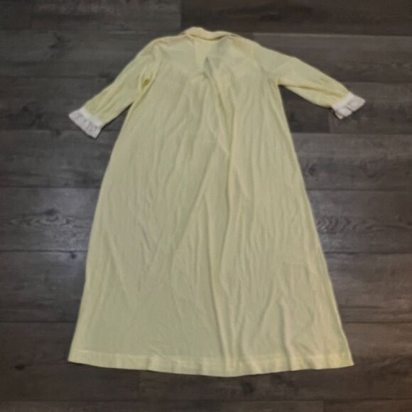 Vintage 50s Yellow Saramae Lingerie Lace Trim Nightgown Made in USA Womens Large - Picture 6 of 7